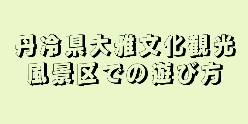 丹冷県大雅文化観光風景区での遊び方