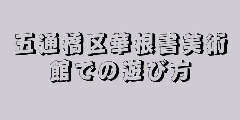 五通橋区華根書美術館での遊び方