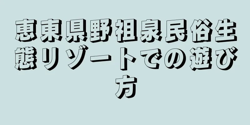 恵東県野祖泉民俗生態リゾートでの遊び方