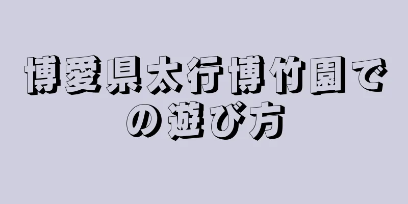 博愛県太行博竹園での遊び方