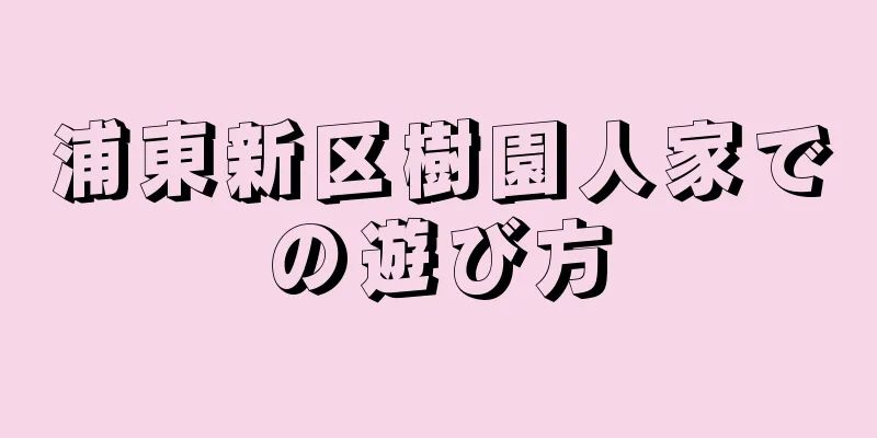浦東新区樹園人家での遊び方
