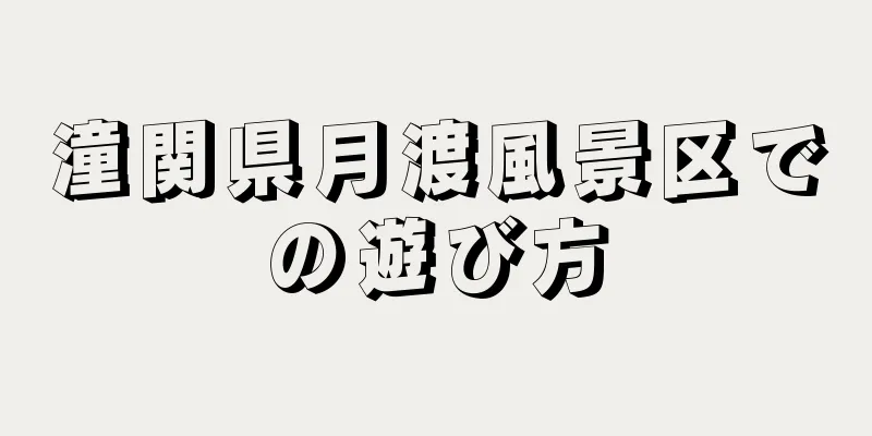 潼関県月渡風景区での遊び方