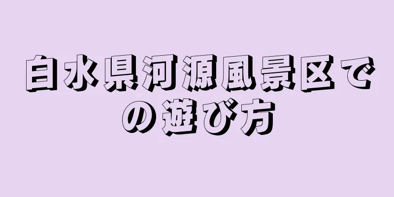 白水県河源風景区での遊び方