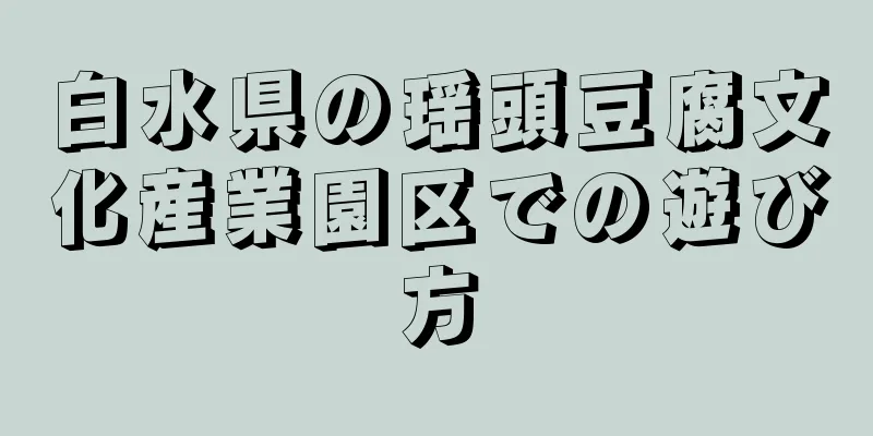 白水県の瑶頭豆腐文化産業園区での遊び方