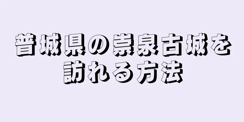 普城県の崇泉古城を訪れる方法
