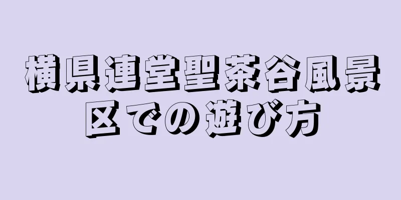 横県連堂聖茶谷風景区での遊び方