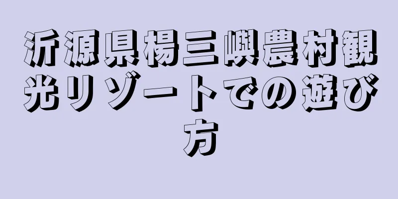 沂源県楊三嶼農村観光リゾートでの遊び方