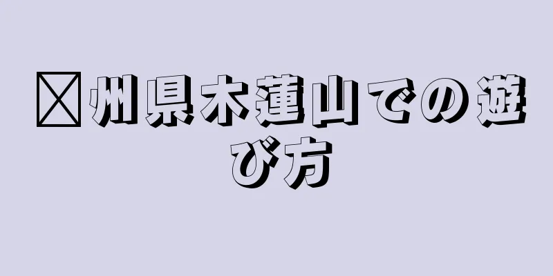 淄州県木蓮山での遊び方