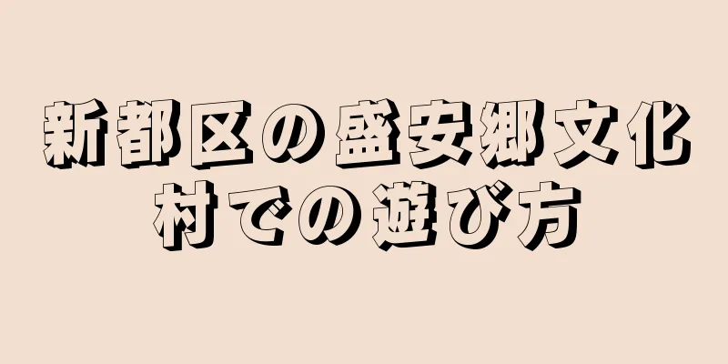 新都区の盛安郷文化村での遊び方