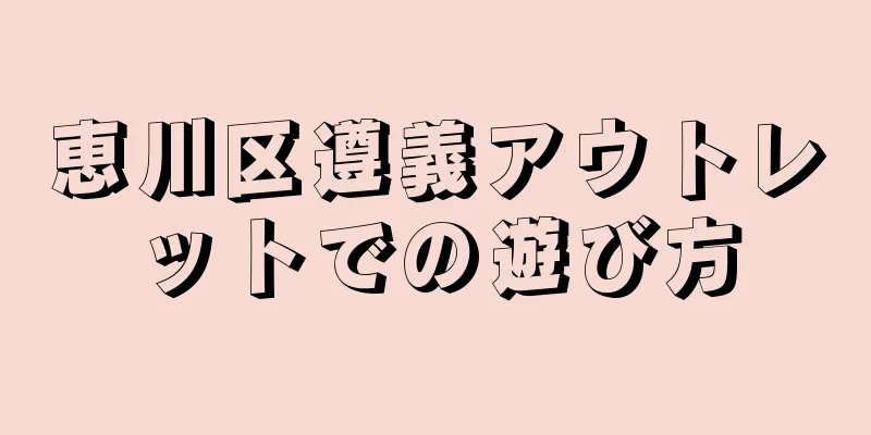 恵川区遵義アウトレットでの遊び方