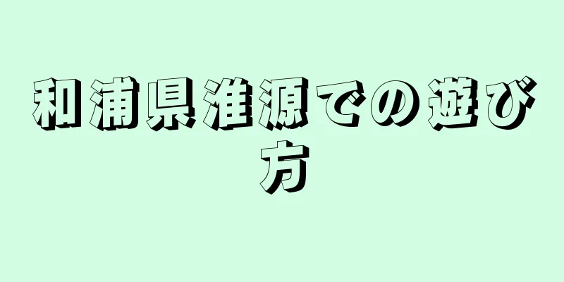 和浦県淮源での遊び方