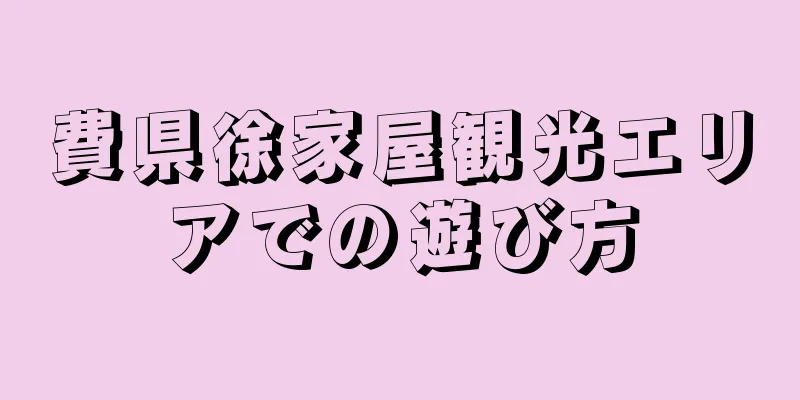 費県徐家屋観光エリアでの遊び方