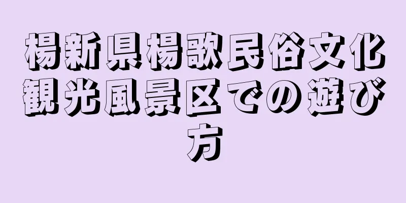楊新県楊歌民俗文化観光風景区での遊び方
