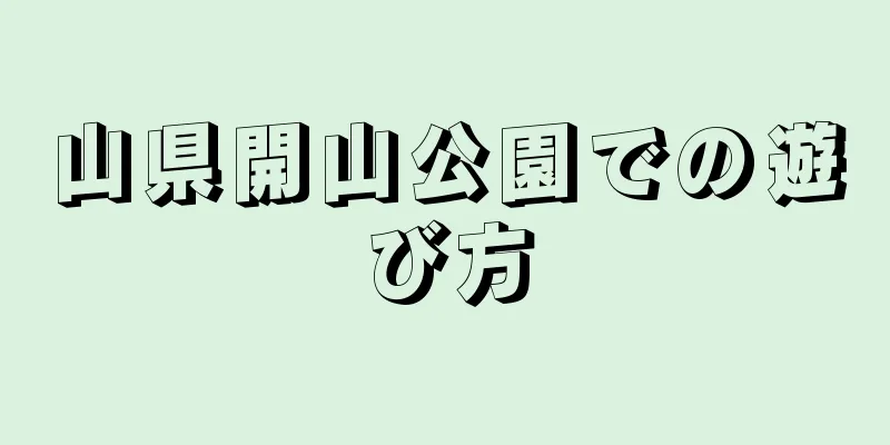 山県開山公園での遊び方