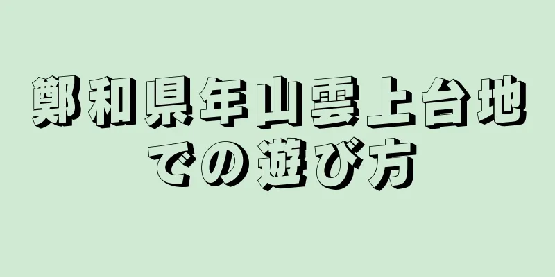 鄭和県年山雲上台地での遊び方