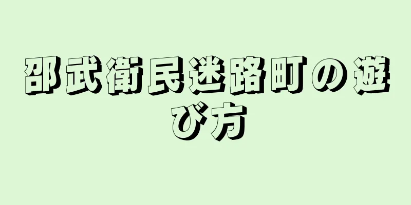 邵武衛民迷路町の遊び方