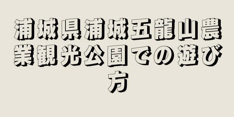 浦城県浦城五龍山農業観光公園での遊び方