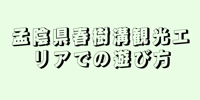 孟陰県春樹溝観光エリアでの遊び方