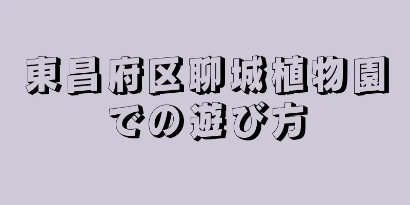 東昌府区聊城植物園での遊び方