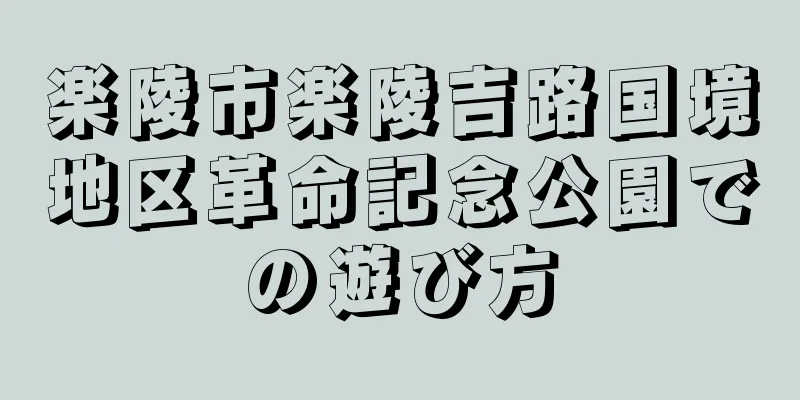楽陵市楽陵吉路国境地区革命記念公園での遊び方