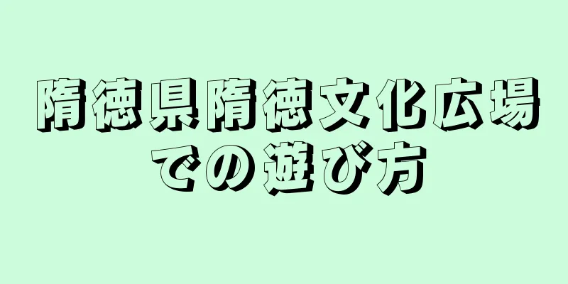 隋徳県隋徳文化広場での遊び方