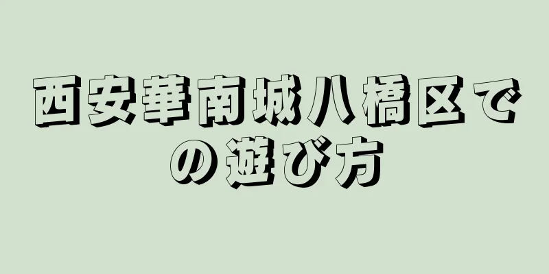 西安華南城八橋区での遊び方