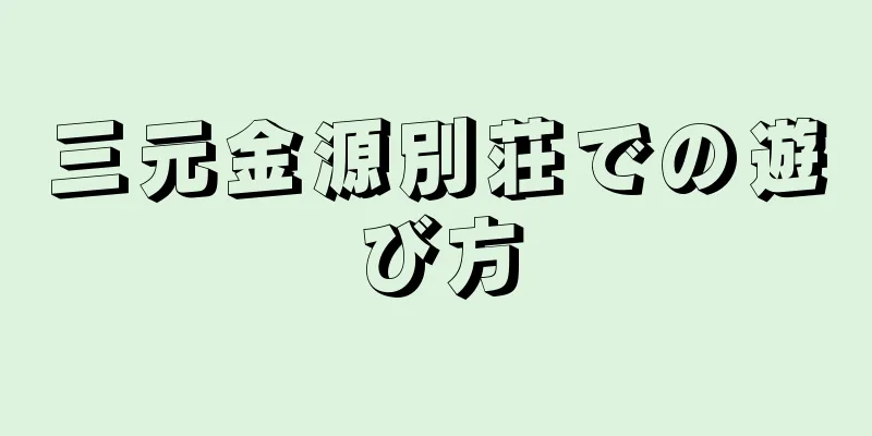 三元金源別荘での遊び方
