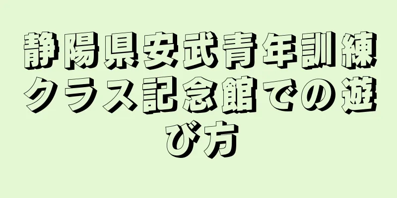 静陽県安武青年訓練クラス記念館での遊び方