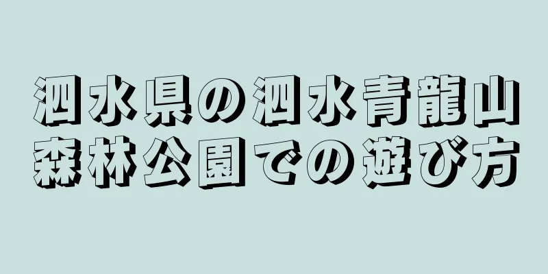 泗水県の泗水青龍山森林公園での遊び方