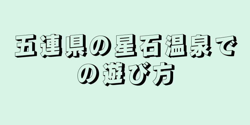 五連県の星石温泉での遊び方