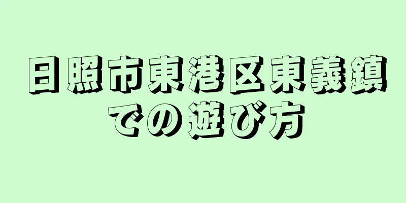日照市東港区東義鎮での遊び方