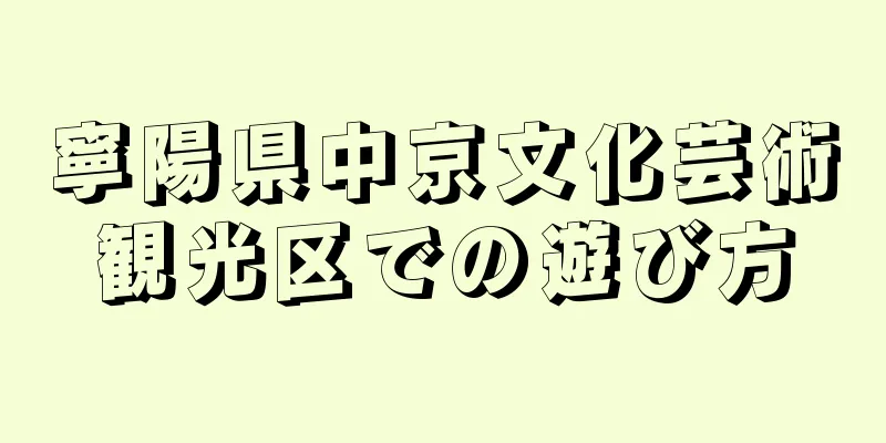 寧陽県中京文化芸術観光区での遊び方
