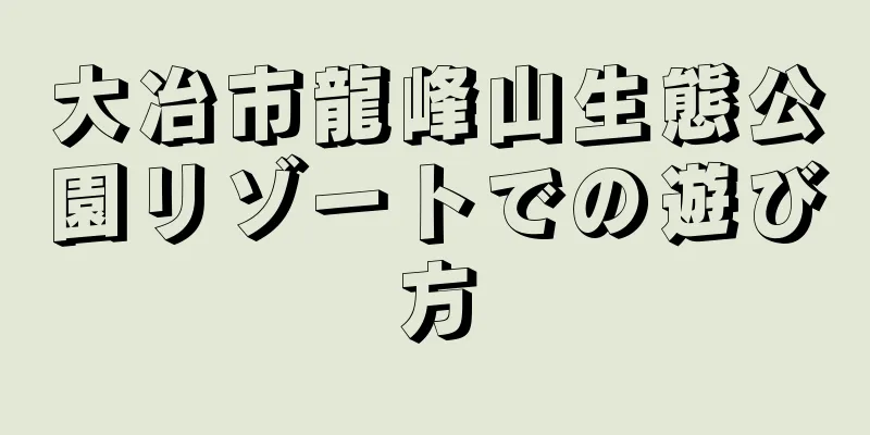 大冶市龍峰山生態公園リゾートでの遊び方