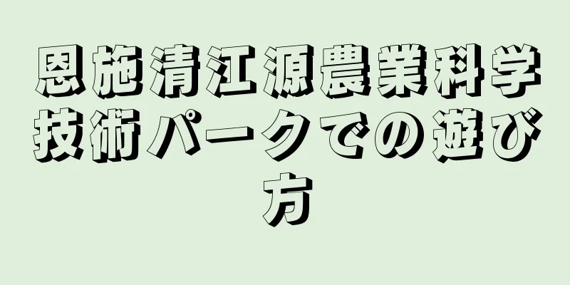 恩施清江源農業科学技術パークでの遊び方