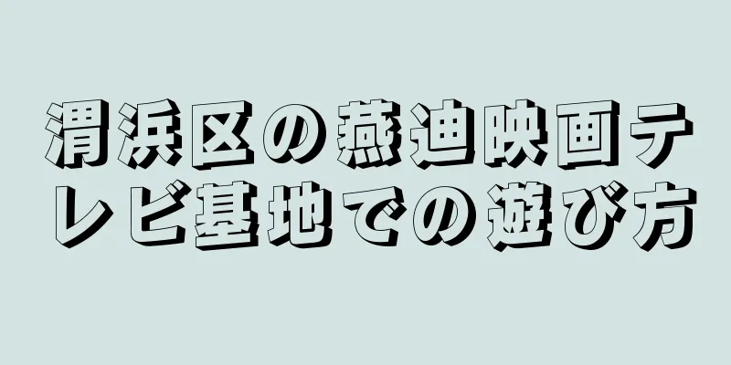 渭浜区の燕迪映画テレビ基地での遊び方