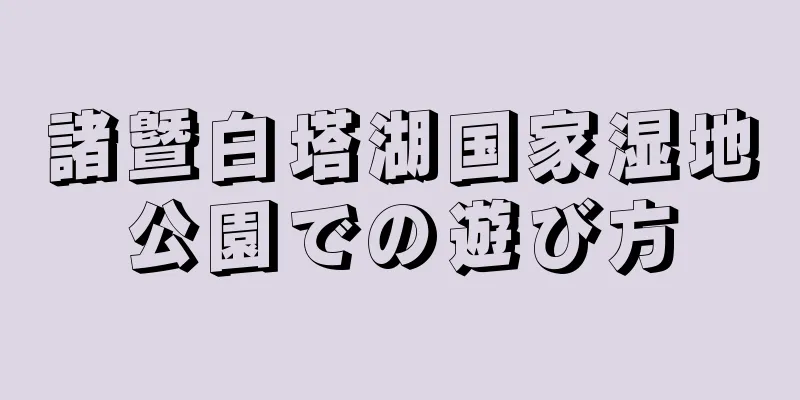 諸曁白塔湖国家湿地公園での遊び方