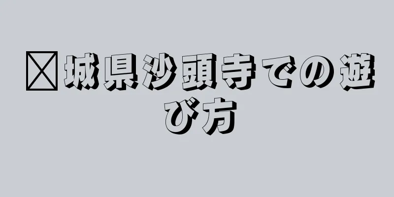 莒城県沙頭寺での遊び方