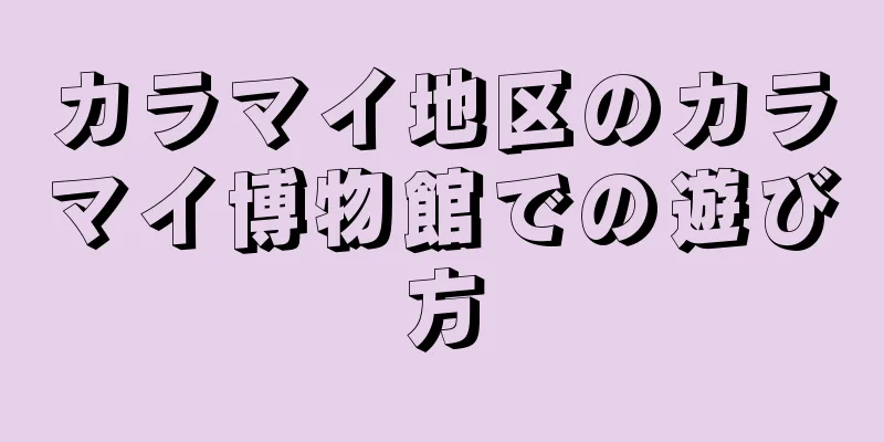 カラマイ地区のカラマイ博物館での遊び方