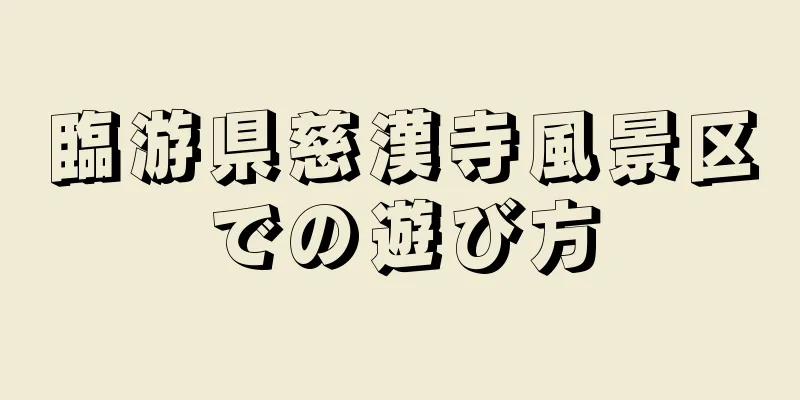 臨游県慈漢寺風景区での遊び方