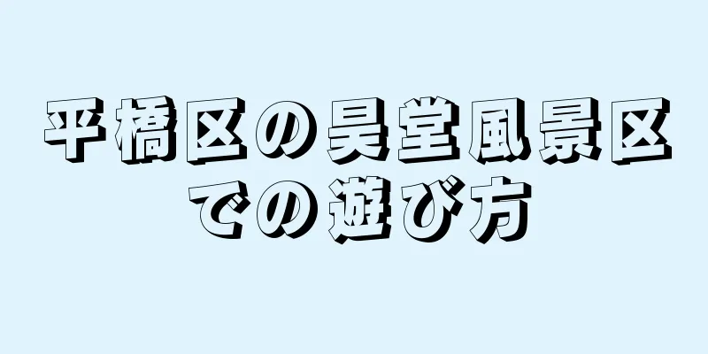 平橋区の昊堂風景区での遊び方