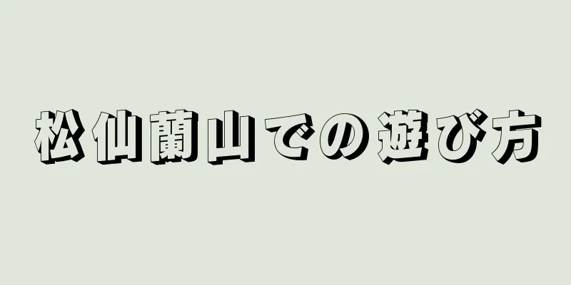 松仙蘭山での遊び方