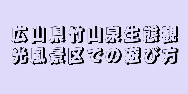 広山県竹山泉生態観光風景区での遊び方