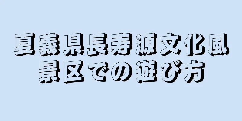 夏義県長寿源文化風景区での遊び方