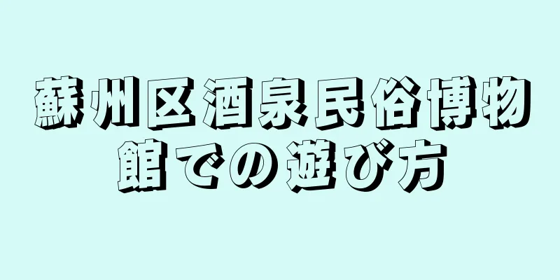蘇州区酒泉民俗博物館での遊び方