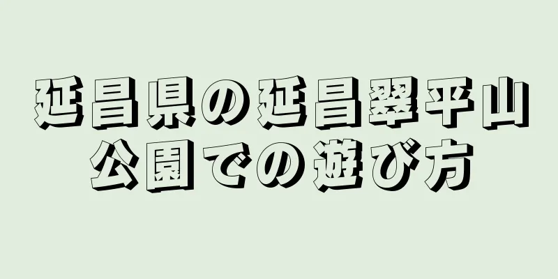 延昌県の延昌翠平山公園での遊び方