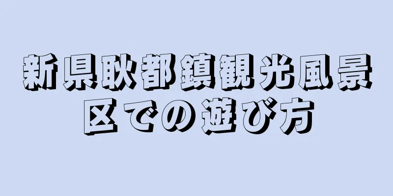 新県耿都鎮観光風景区での遊び方