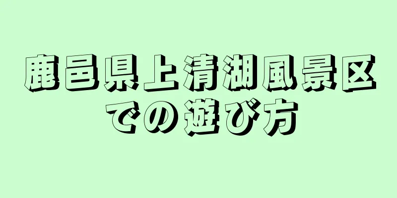 鹿邑県上清湖風景区での遊び方