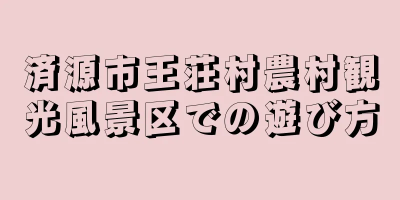 済源市王荘村農村観光風景区での遊び方