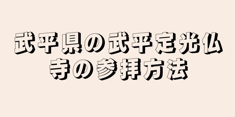 武平県の武平定光仏寺の参拝方法
