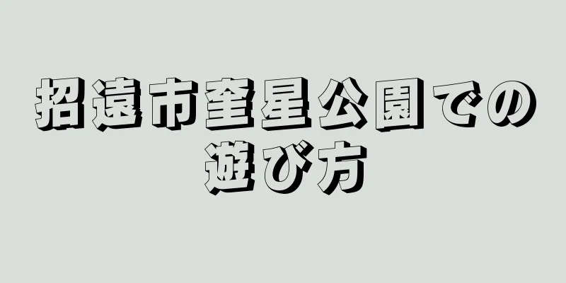招遠市奎星公園での遊び方